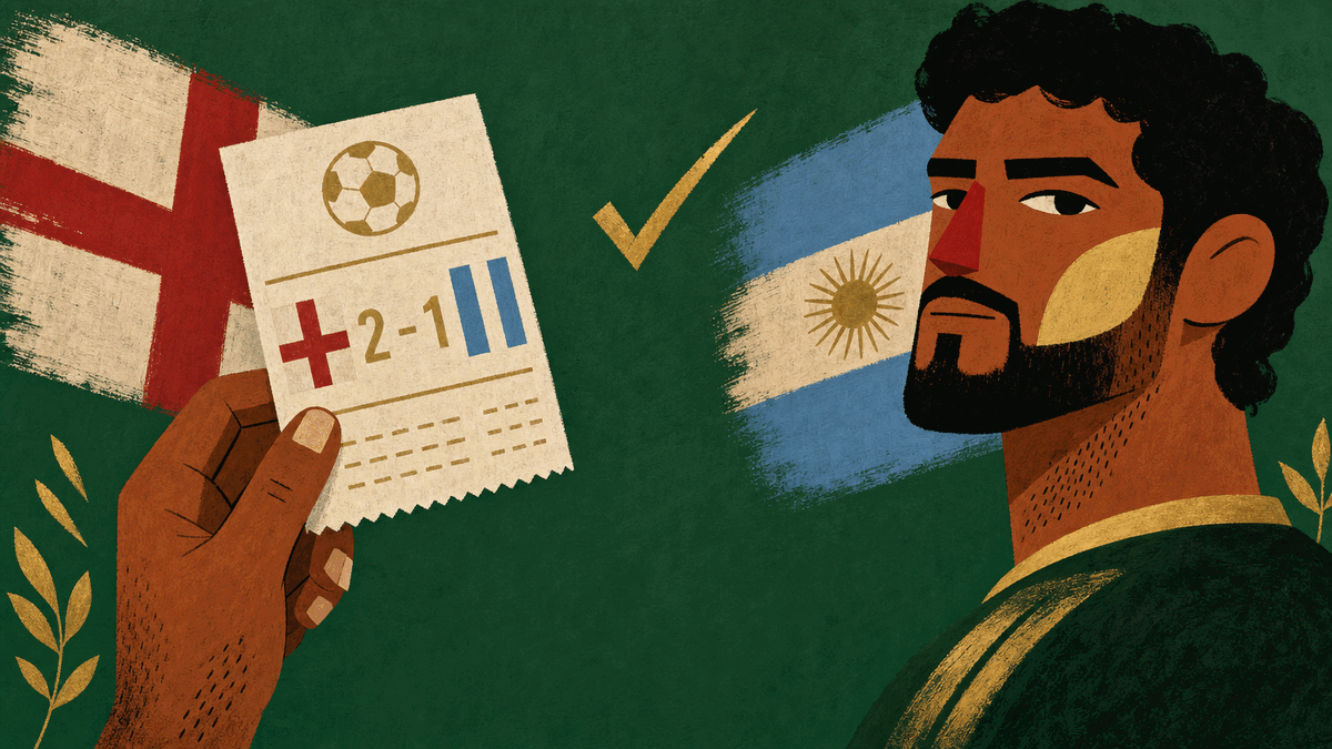 Cover illustration for England led for half an hour. Then Argentina did their thing.