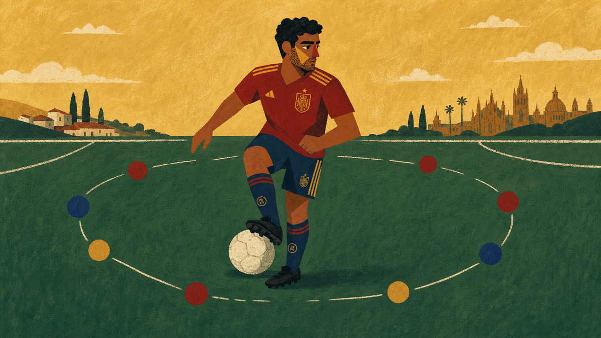 Cover illustration for Where Spain's midfielders come from