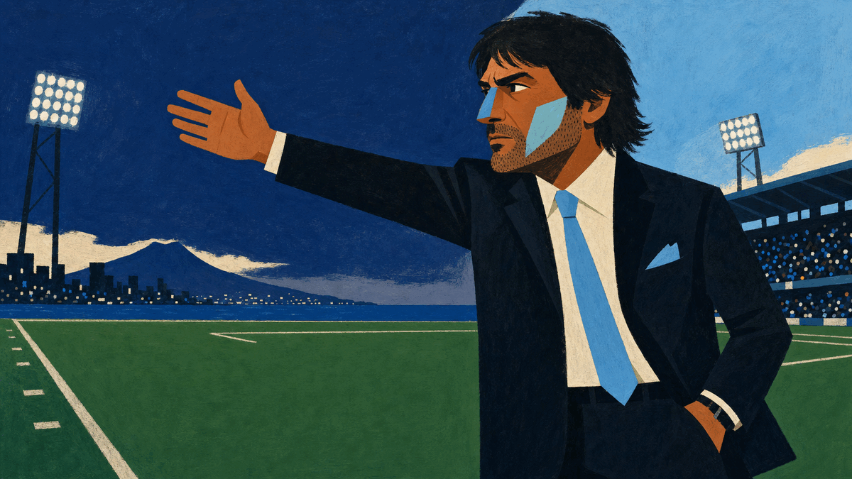 Illustration of Antonio Conte on the touchline