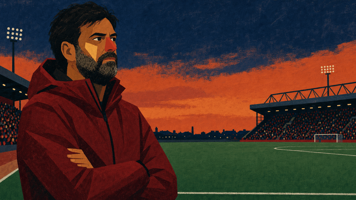 Illustration of Arne Slot on the touchline