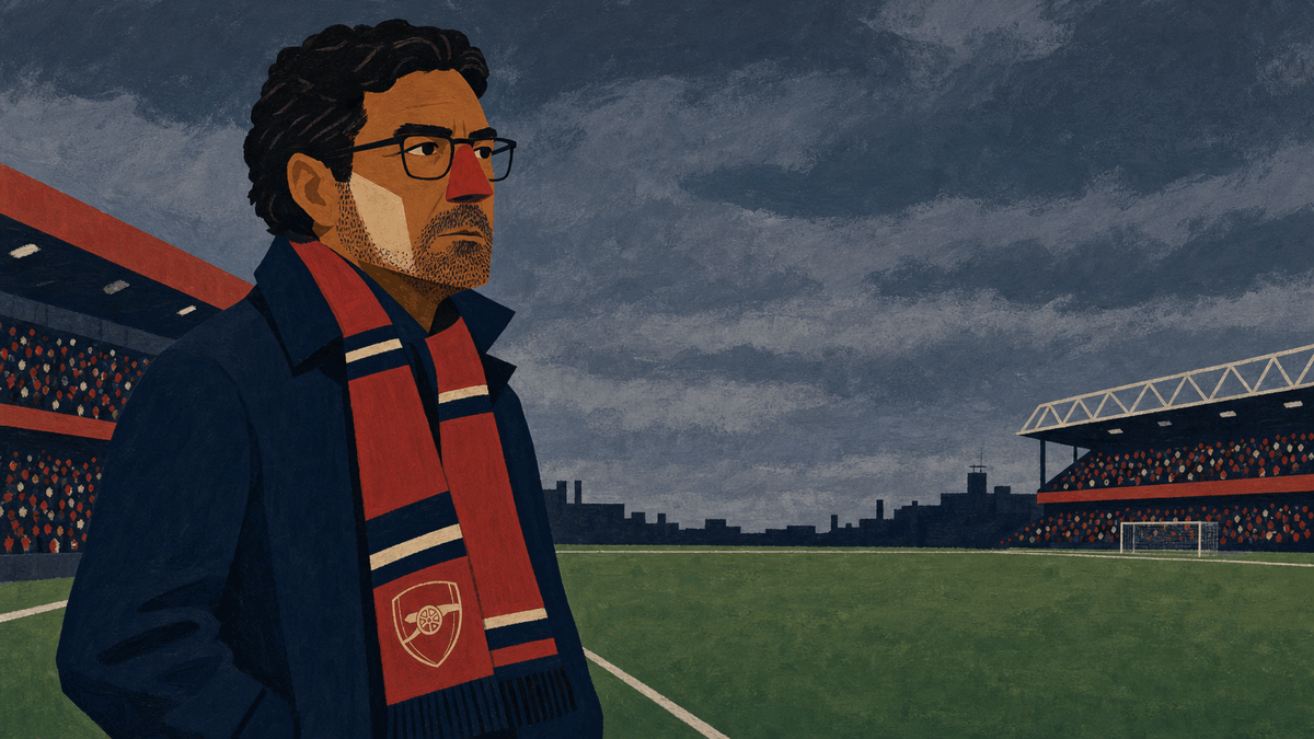 Illustration of Arsène Wenger on the touchline