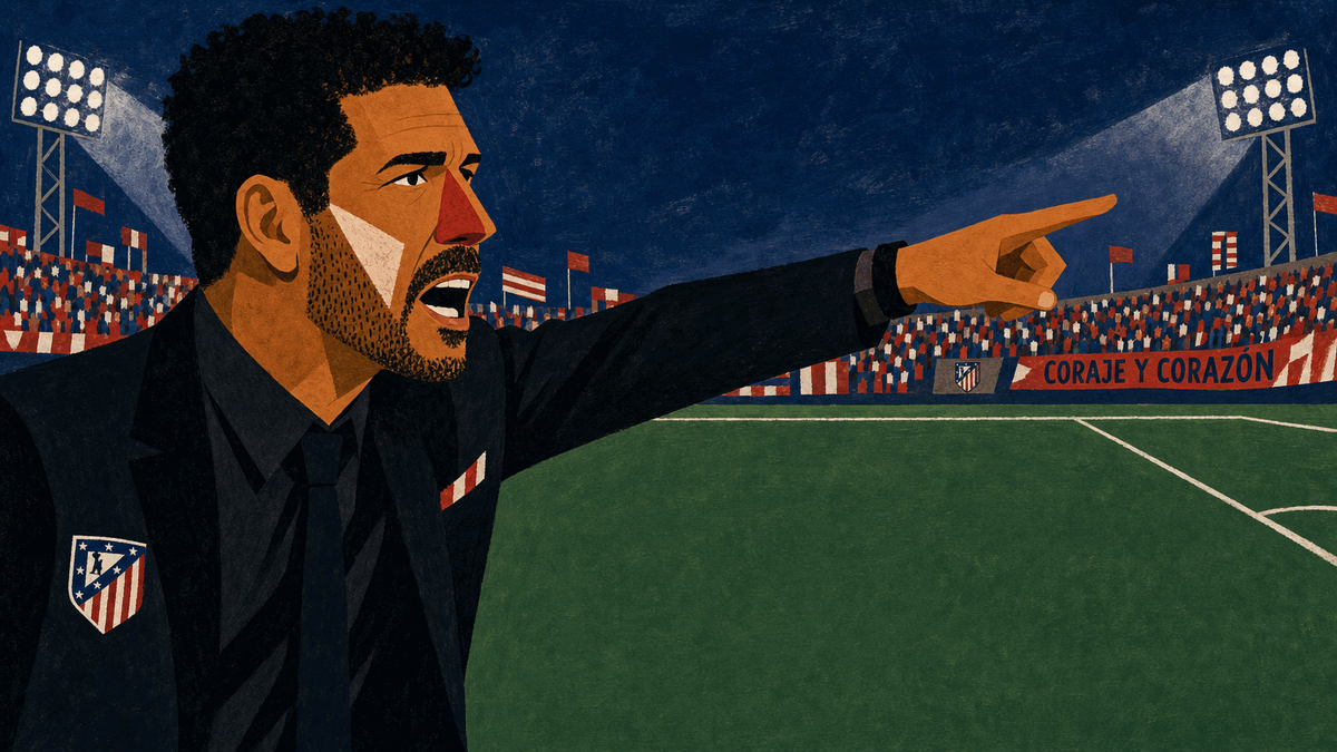 Illustration of Diego Simeone on the touchline