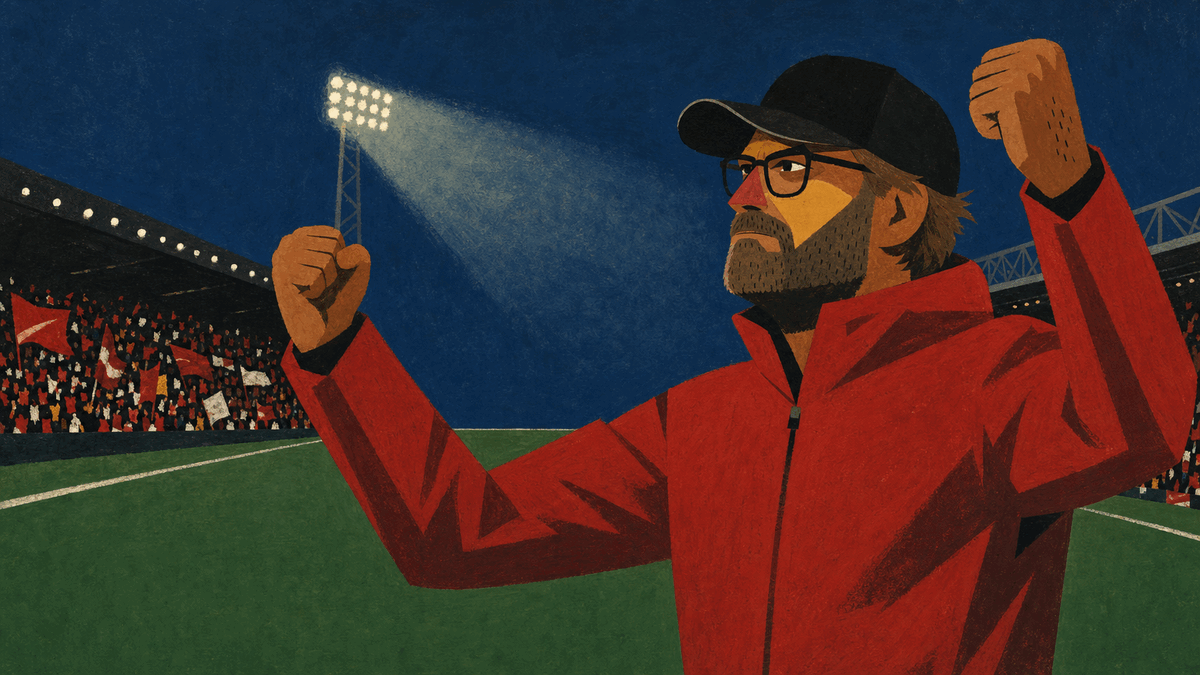 Illustration of Jürgen Klopp on the touchline