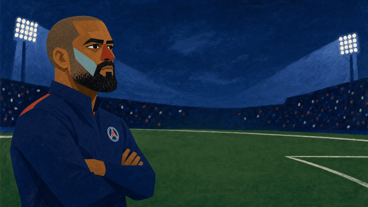Illustration of Luis Enrique on the touchline