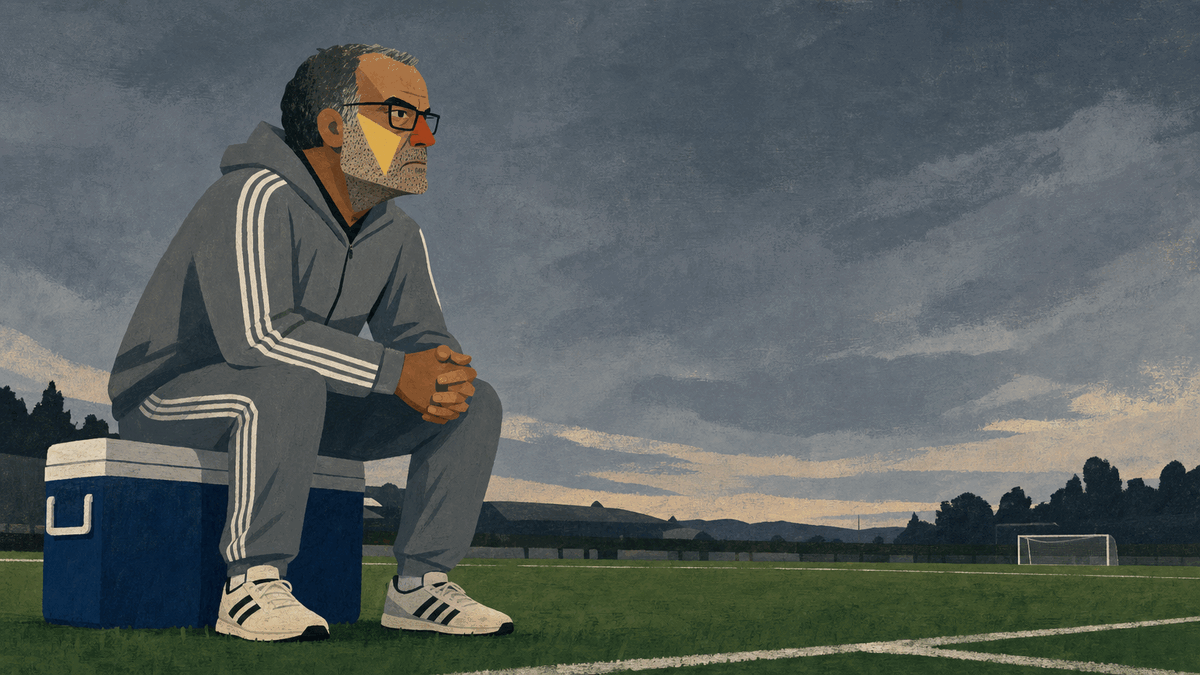 Illustration of Marcelo Bielsa on the touchline