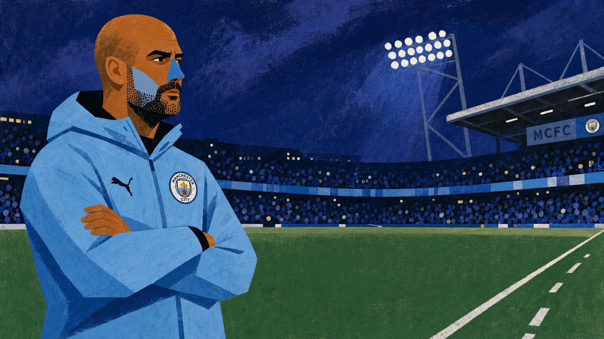 Illustration of Pep Guardiola on the touchline