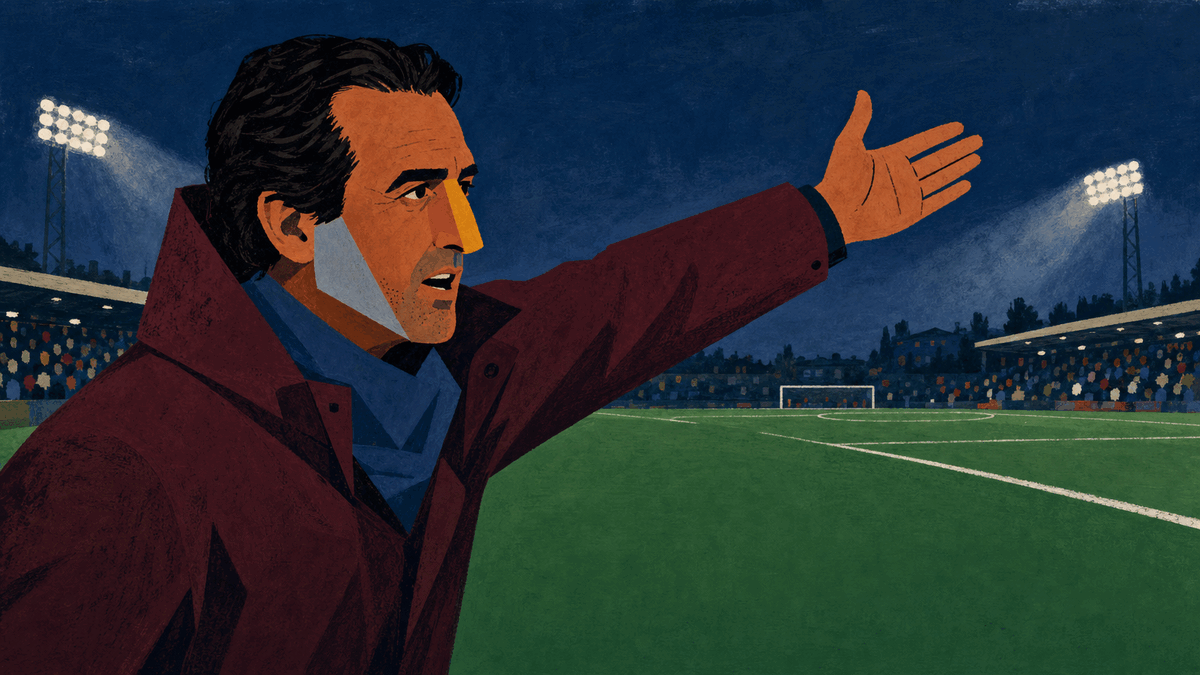 Illustration of Unai Emery on the touchline